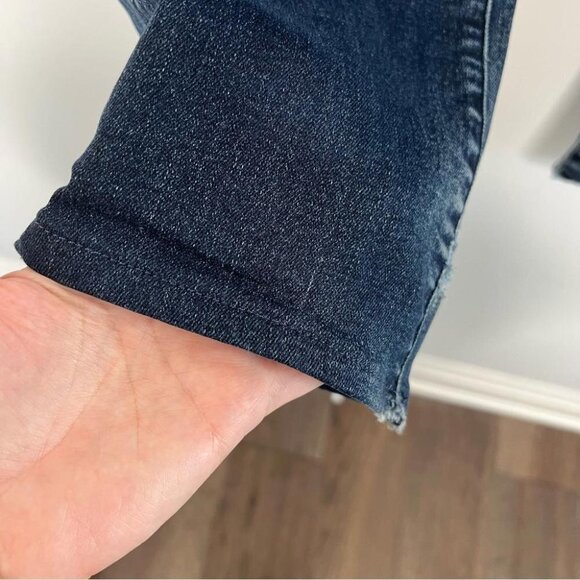 7 For All Mankind Mens Size 33 Slimmy Jeans FLAW Distressed Denim Dark Wash - Picture 7 of 13